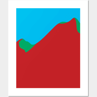 Red green mount falley Posters and Art